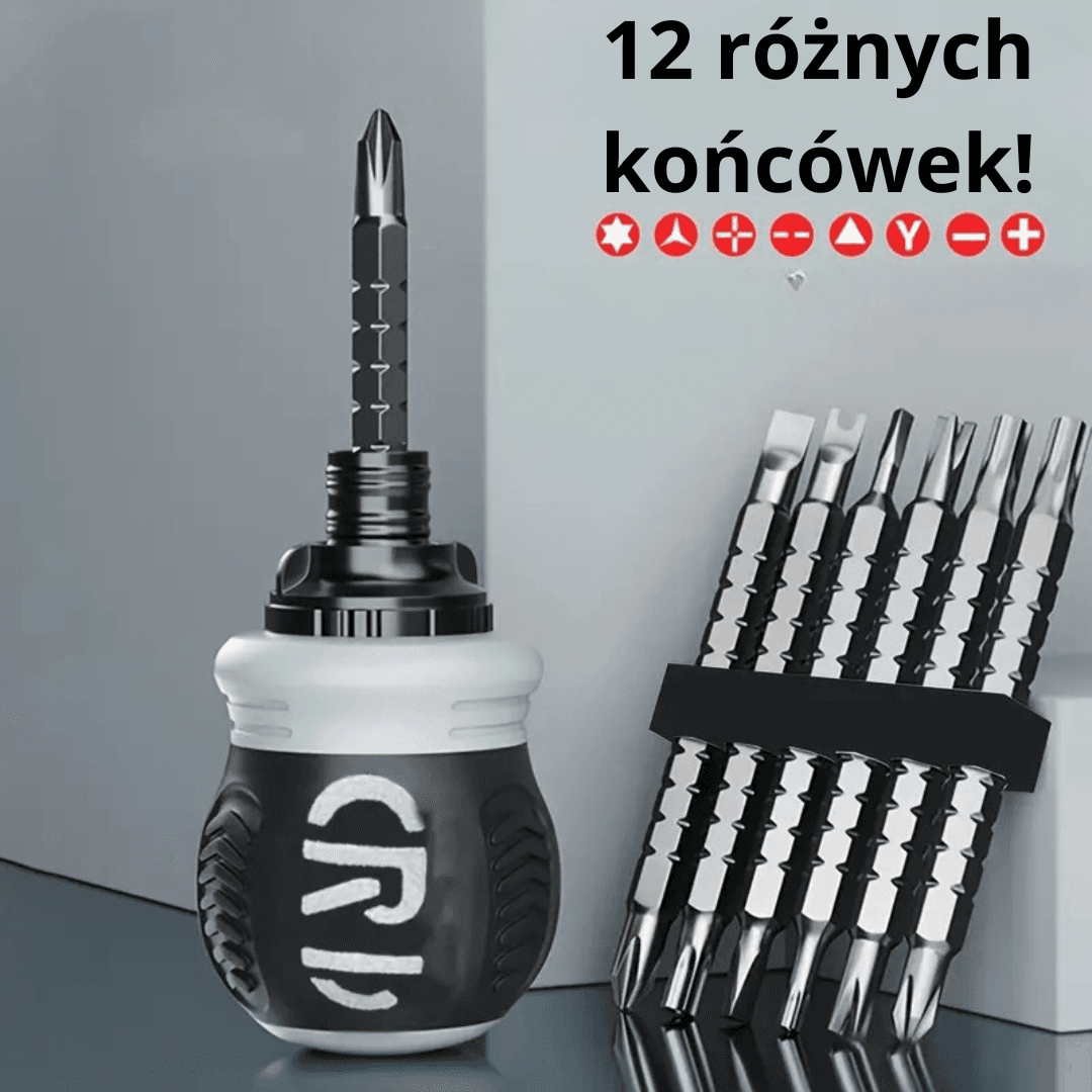 Wkrętak wielofunkcyjny z grzechotką + 12 BITÓW