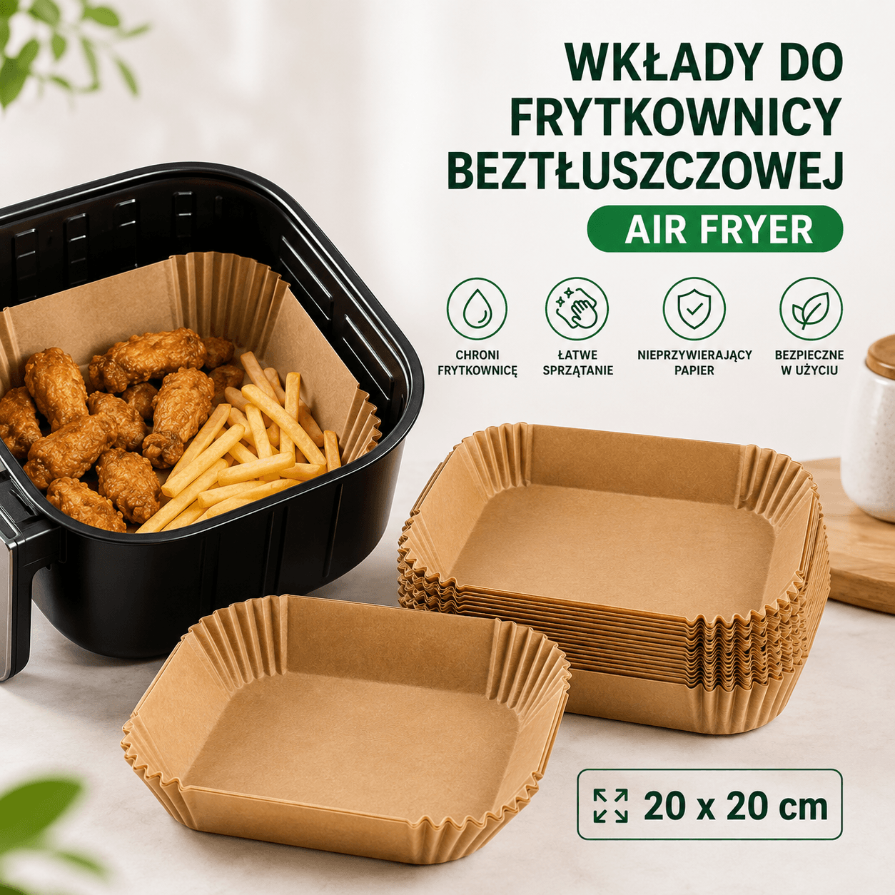 Wkłady do Frytkownicy Beztłuszczowej Air Fryer - 100 szt.